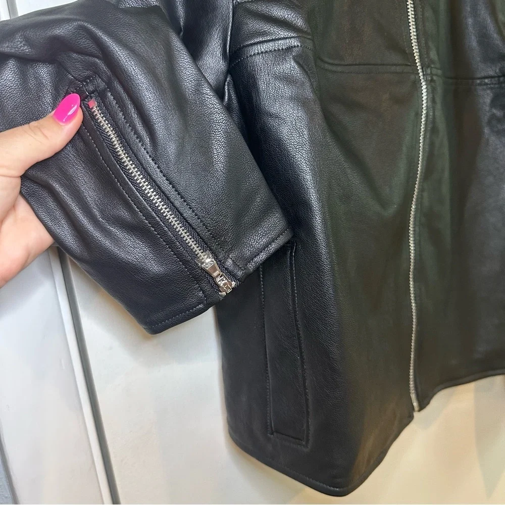 Spanx Leather-Like Black Moto Jacket. Size: XL. NWT. - Picture 5 of 10